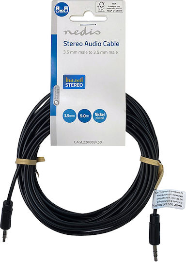 Nedis 3.5mm Jack Cable Male - 3.5mm Jack Male Black 5m CAGL22000BK50