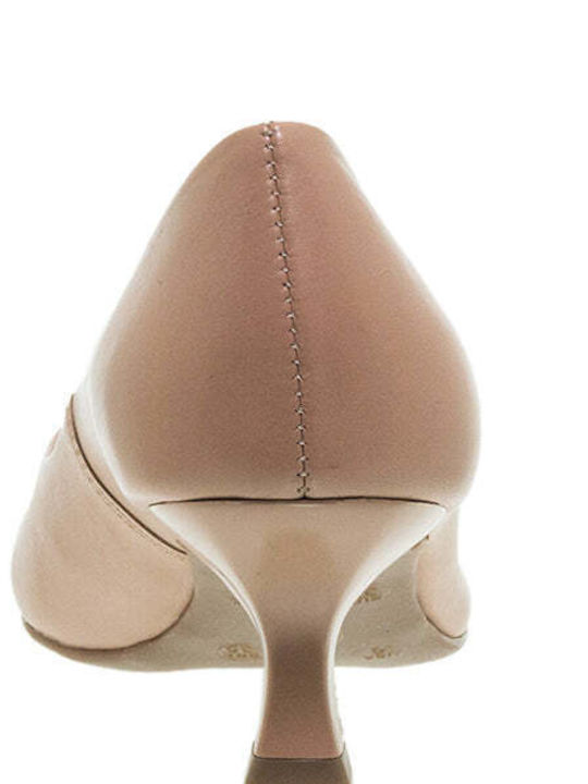 Ace Leather Beige Medium Heels