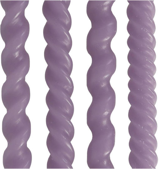 ArteLibre Aromatisches Kerze Kegel Lila 31cm 4Stücke