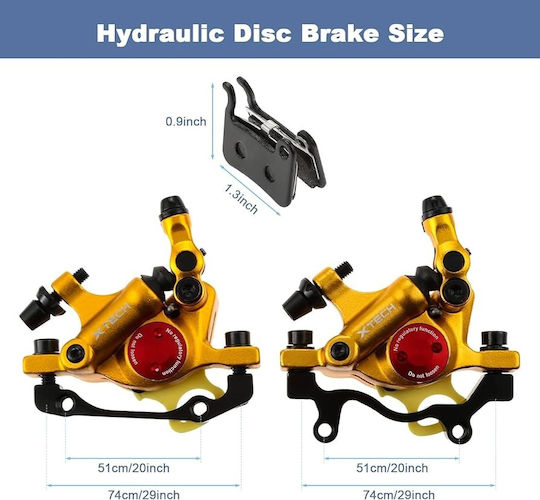 Zoom Hydraulic Brake Caliper Spare Part for Electric Scooter in Gold Color SKT-XM0549