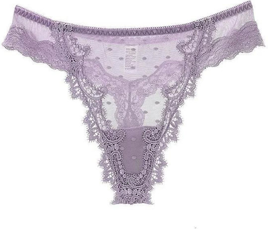 Chicret Γυναικείο Sexy String με Δαντέλα Πράσινο