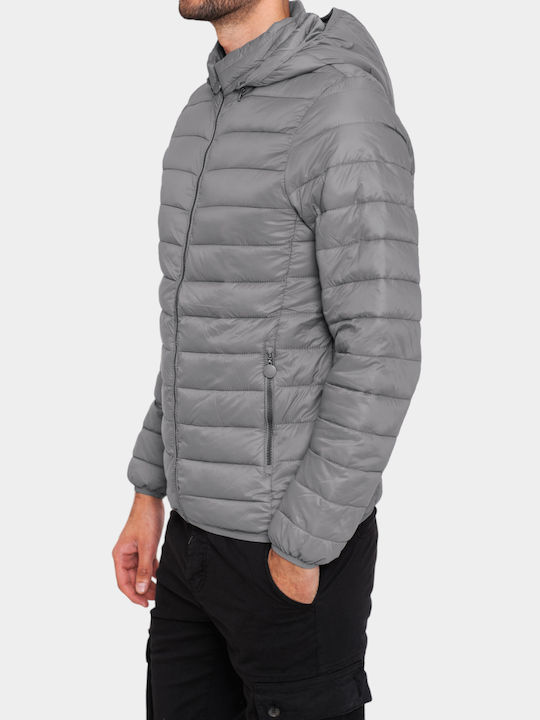 3Guys Men's Winter Puffer Jacket Grey