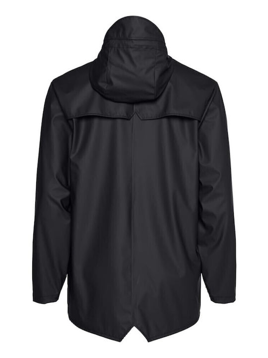 Women's Short Lifestyle Jacket Waterproof for Spring or Autumn with Hood Black