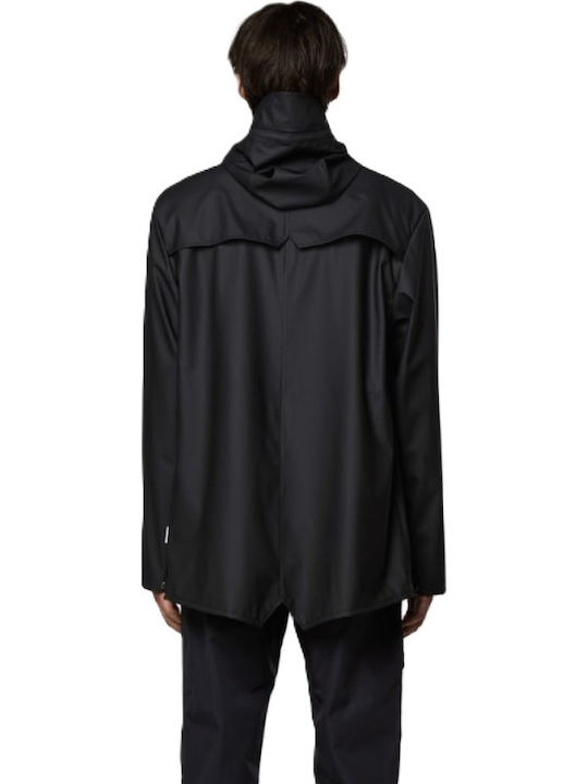 Women's Short Lifestyle Jacket Waterproof for Spring or Autumn with Hood Black