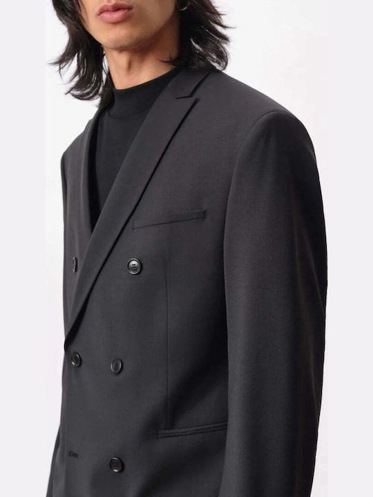 Men's Summer Suit Jacket Slim Fit Black
