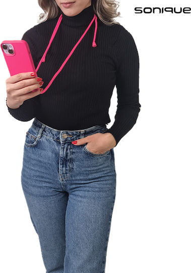 Sonique Back Cover Silicone 0.5mm with Strap Fuchsia (Redmi 13C 4G / Redmi 13C 5G / Poco C65 4G))