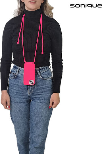 Sonique Back Cover Silicone 0.5mm with Strap Fuchsia (Redmi 13C 4G / Redmi 13C 5G / Poco C65 4G))