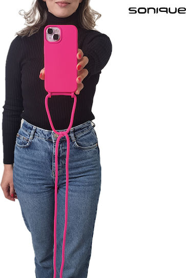 Sonique Back Cover Silicone 0.5mm with Strap Fuchsia (Redmi 13C 4G / Redmi 13C 5G / Poco C65 4G))