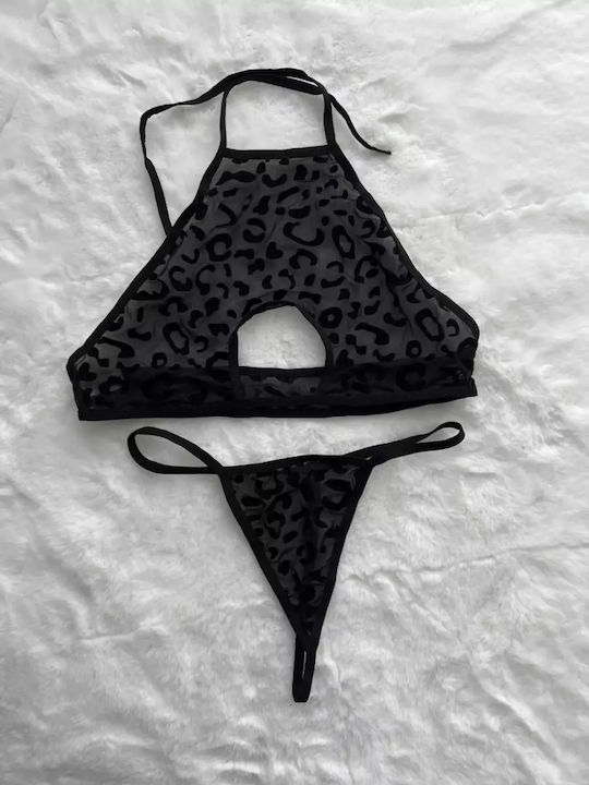 Fantasy Lingerie Σετ Εσωρούχων Σουτιέν με String Μαύρο