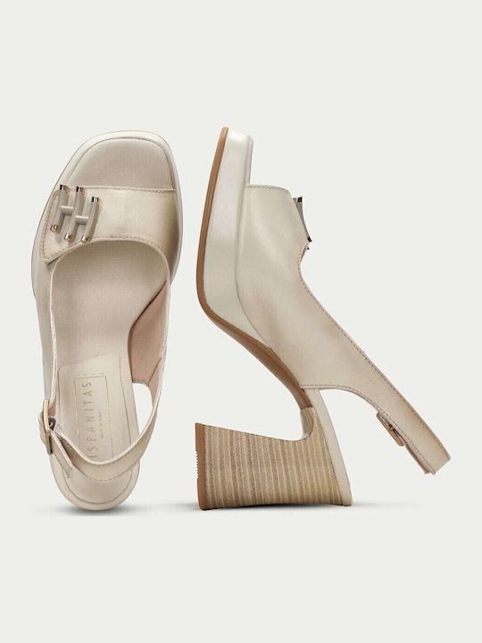 Leather Sandals Beige