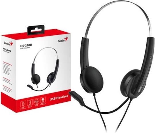 Genius HS-220U On Ear Căști Multimedia cu microfon și conexiune USB-A / USB-C