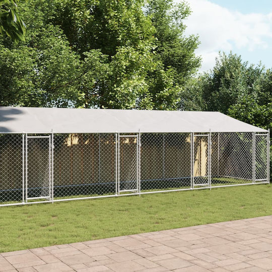 vidaXL Metallic Dog Park 1000x200x200cm Silver