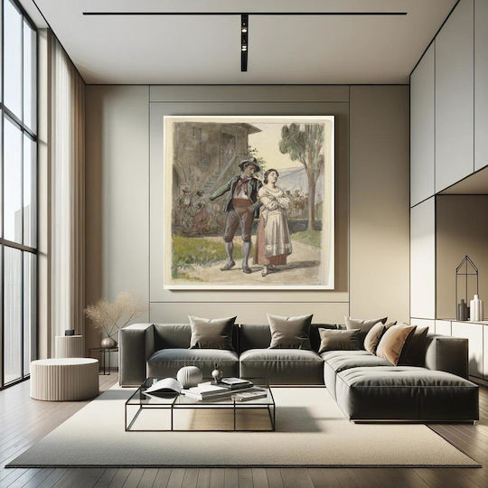 Young Painting on Canvas 110x110cm