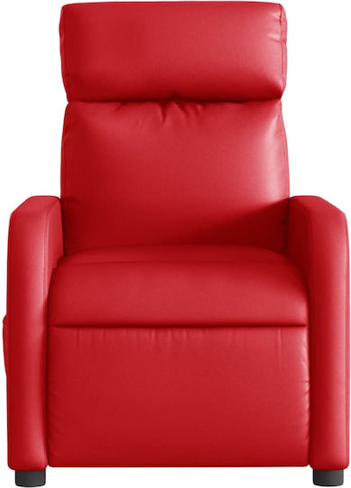 Relaxsessel Friseurwaschbecken mit Fußhocker aus Kunstleder Rot 66x89.5x95.5cm