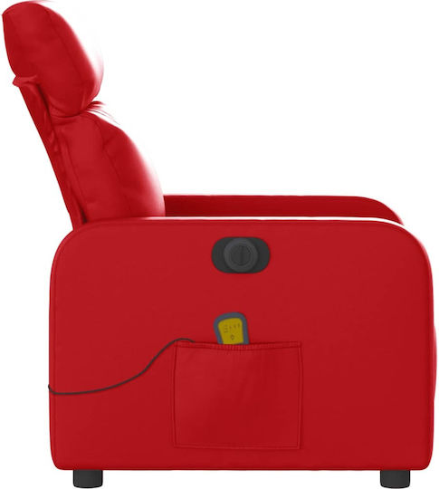 Relaxsessel Friseurwaschbecken mit Fußhocker aus Kunstleder Rot 66x89.5x95.5cm