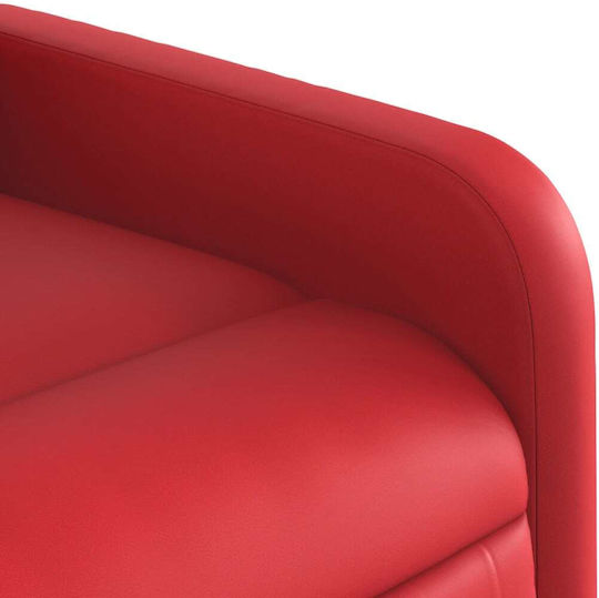 Relaxsessel Friseurwaschbecken mit Fußhocker aus Kunstleder Rot 66x89.5x95.5cm
