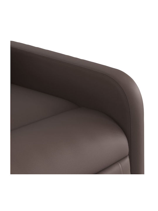 Relaxsessel mit Fußhocker aus Kunstleder Braun 66x89.5x95.5cm