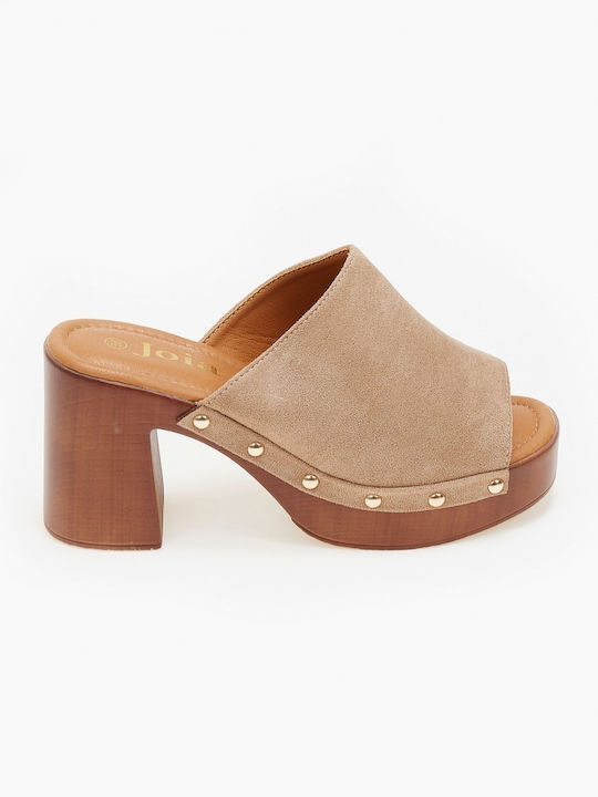Issue Fashion Chunky Heel Mules Brown