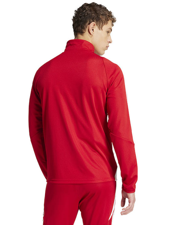 Adidas Tiro 24 Bluza Sportivă pentru Bărbați cu Mânecă Lungă Decolteu cu fermoar Roșie