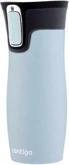 Contigo West Glass Thermos Stainless Steel 470ml Iced Aqua with Loop
