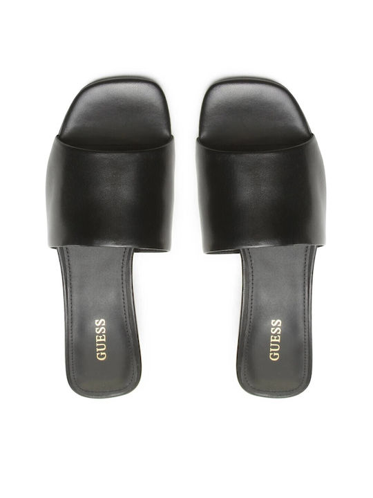 Guess Heel Piele Mules Negru