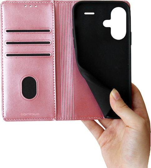 Sonique Vintage Magnet Wallet Δερματίνης / Πλαστικό / Σιλικόνης Ροζ Χρυσό (Redmi Note 13 Pro+)