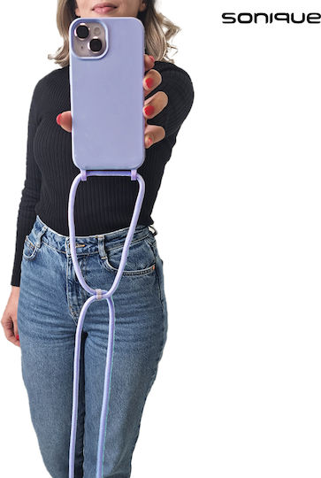 Sonique Back Cover Silicone 0.5mm with Strap Lilac (Honor Magic5 Lite)