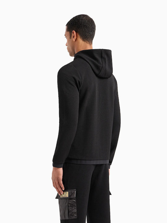 Emporio Armani Men's Sweatshirt Jacket with Hood Black