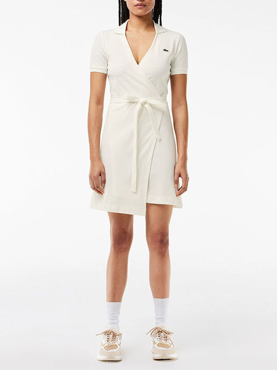 Lacoste Mini Kleid Wickel Weiß