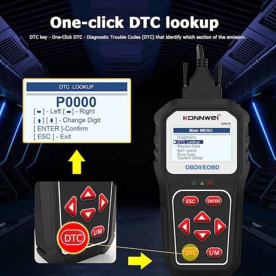 Konnwei Car Diagnostics Digital Bluetooth Tool OBD 2