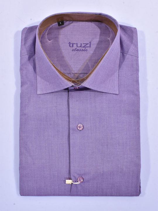 Truzi Men's Shirt Long Sleeve Purple