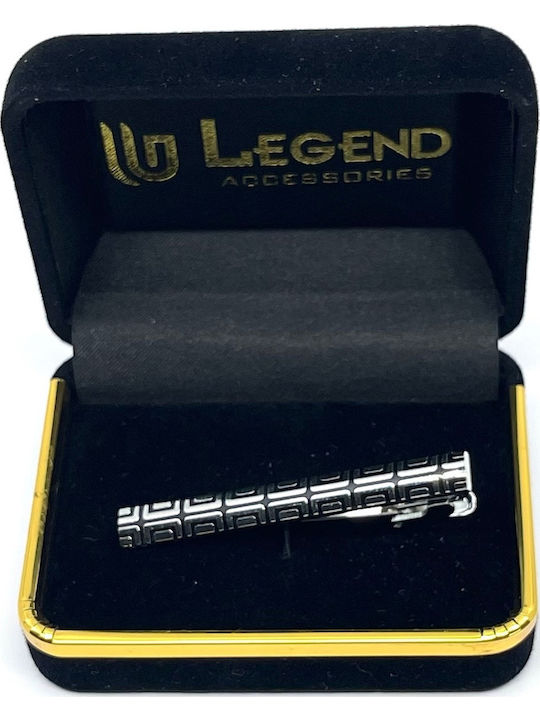 Legend Accessories Silver Tie Clip Black