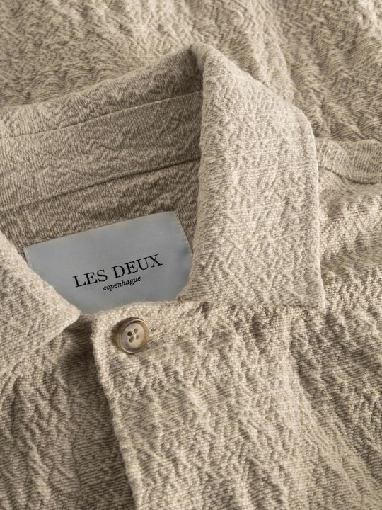 Les Deux Herrenhemd Overshirt Langärmelig Beige