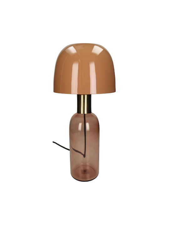 ArteLibre Glass Table Lamp with Brown Shade and Base