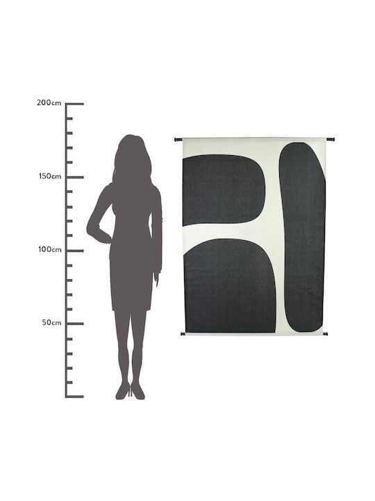 ArteLibre Decorative Tapestry Handmade Black Fabric 136x3x105cm