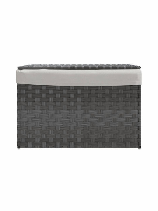 vidaXL Καλάθι Απλύτων Υφασμάτινο με Καπάκι 55.5x35x34cm Γκρι