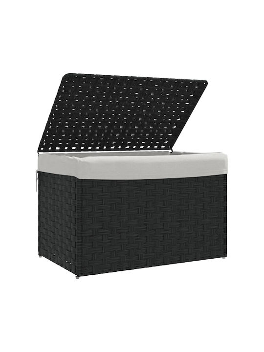 vidaXL 372052 Καλάθι Απλύτων Πλαστικό με Καπάκι 55.5x35x34cm Μαύρο