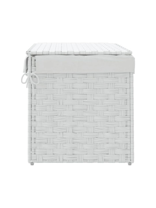 vidaXL Καλάθι Απλύτων Πλαστικό με Καπάκι 55.5x35x34cm Λευκό