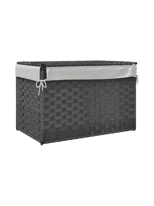 vidaXL Καλάθι Απλύτων Υφασμάτινο με Καπάκι 55.5x35x34cm Γκρι