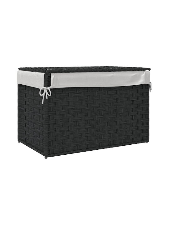 vidaXL 372052 Καλάθι Απλύτων Πλαστικό με Καπάκι 55.5x35x34cm Μαύρο