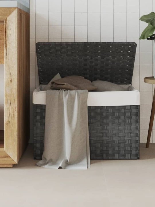 vidaXL Καλάθι Απλύτων Υφασμάτινο με Καπάκι 55.5x35x34cm Γκρι
