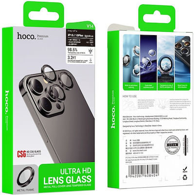 Hoco Camera Protection Metal Frame Black for the iPhone 15 / 15 Plus 40471