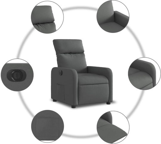 Relax Armchair with Footstool Gray 66x89.5x95.5cm