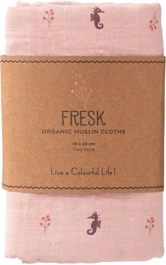 Fresk Musselin-Kuscheldecken Rosa 70x60cm. 2Stück