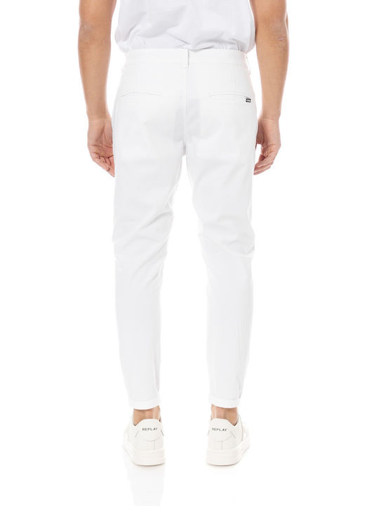 Cover Jeans Men's Trousers Chino Elastic White