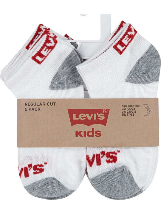 Levi's Παιδικές Κάλτσες Λευκές 6 Ζευγάρια