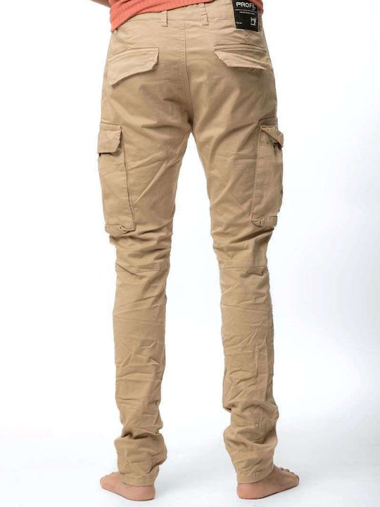 Pantaloni Elastic cu Croială Slim Beige