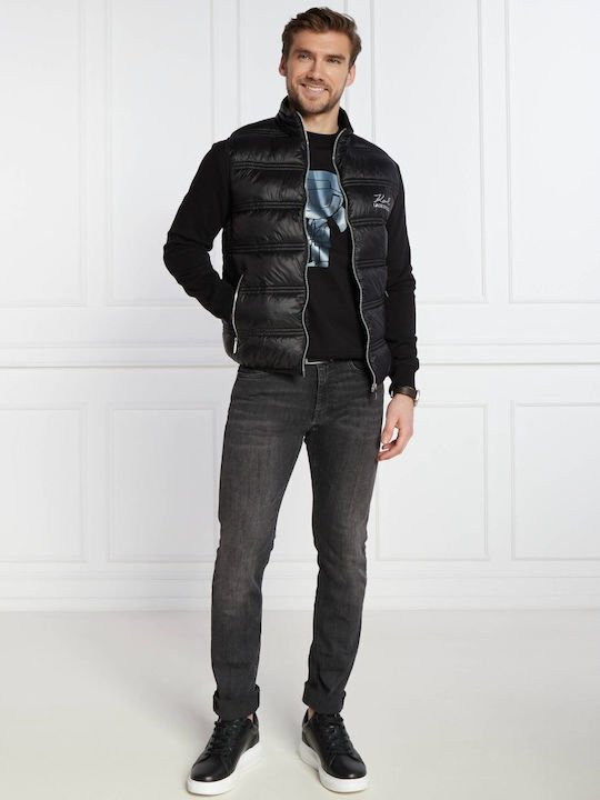 Karl Lagerfeld Men's Sleeveless Puffer Jacket Black