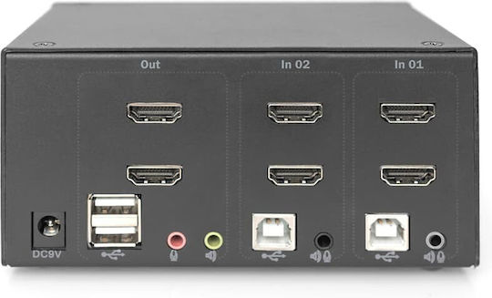 Digitus 2-port 4k60hz 4xdp In 2xusb-b 2xaudio KVM & Data Switch DS-12862