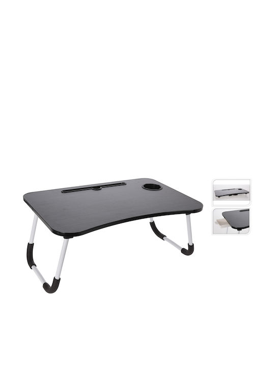 Excellent Houseware Metal Rectangular Bed Tray with Handles in Black Color 60x40x28cm 1pcs